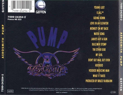Pump — Aerosmith back cover