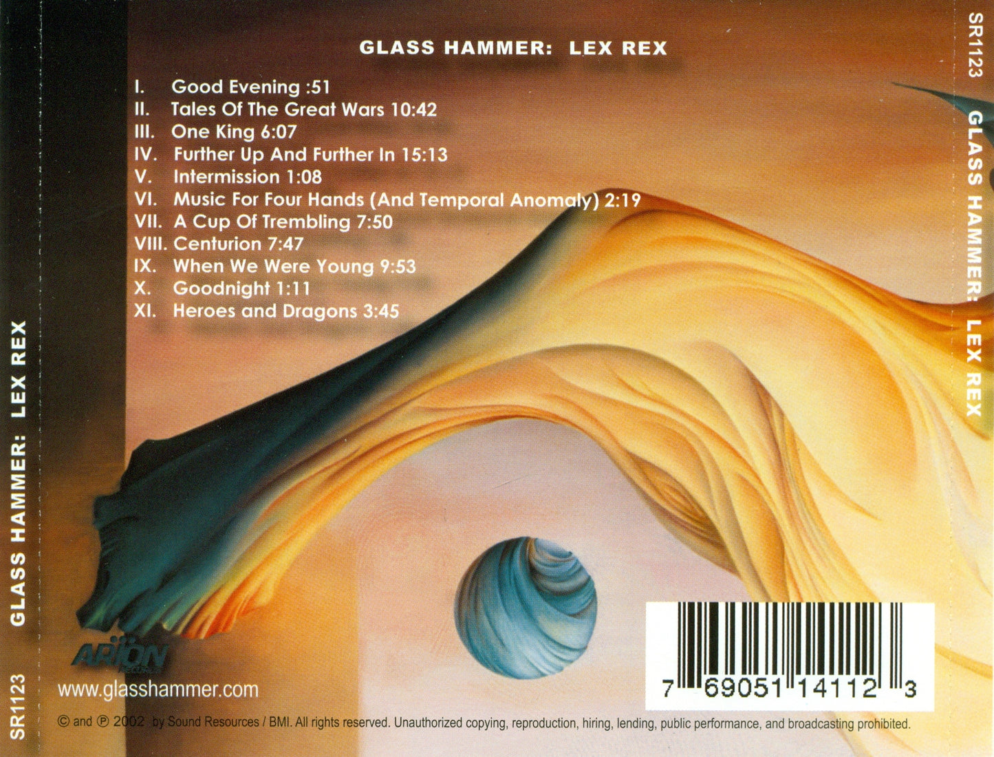 Lex Rex — Glass Hammer back cover