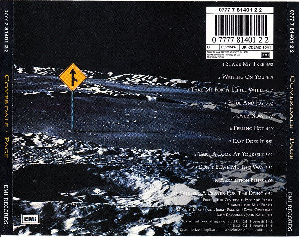 Coverdale/Page — David Coverdale/Jimmy Page back cover