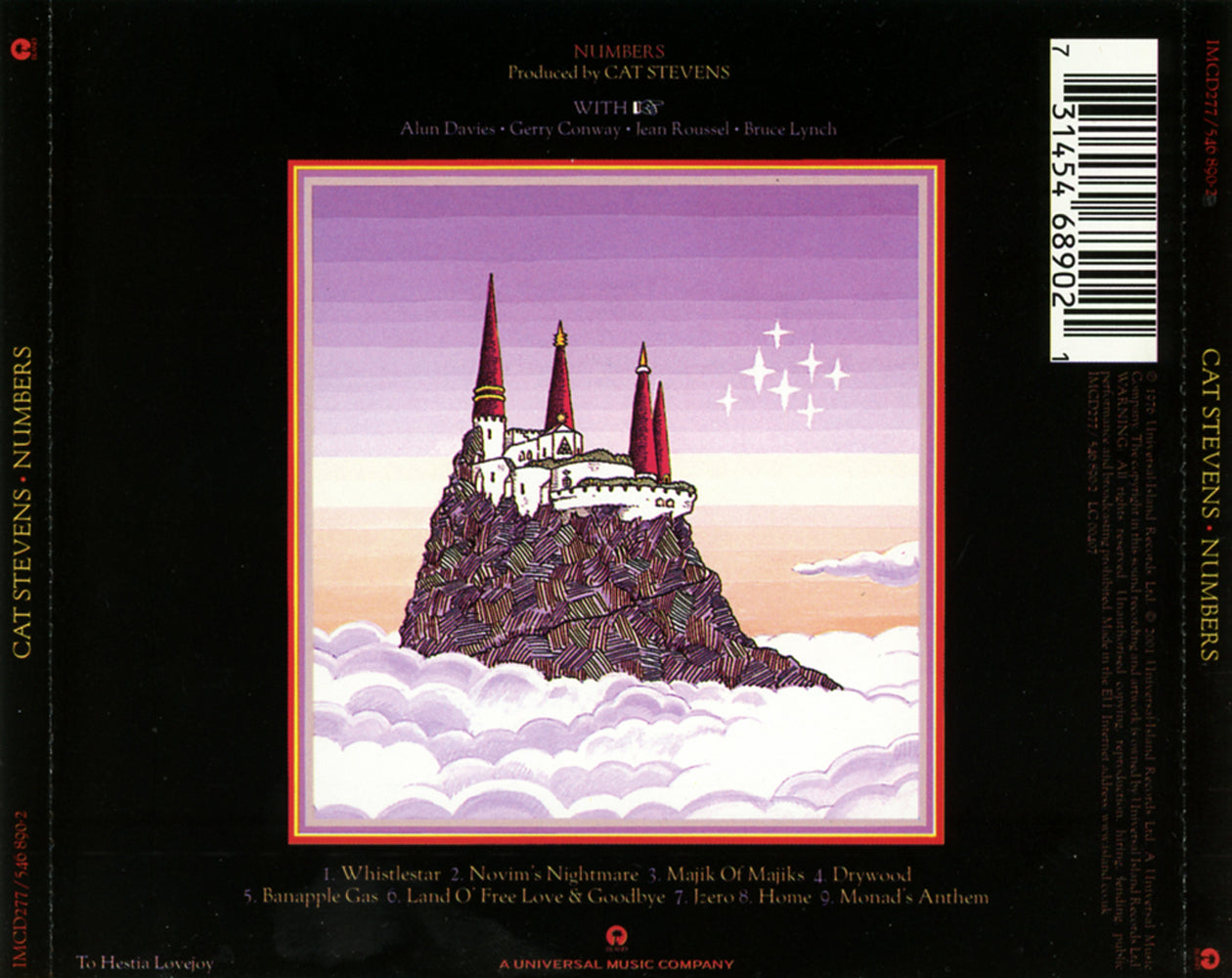 Numbers — Cat Stevens back cover