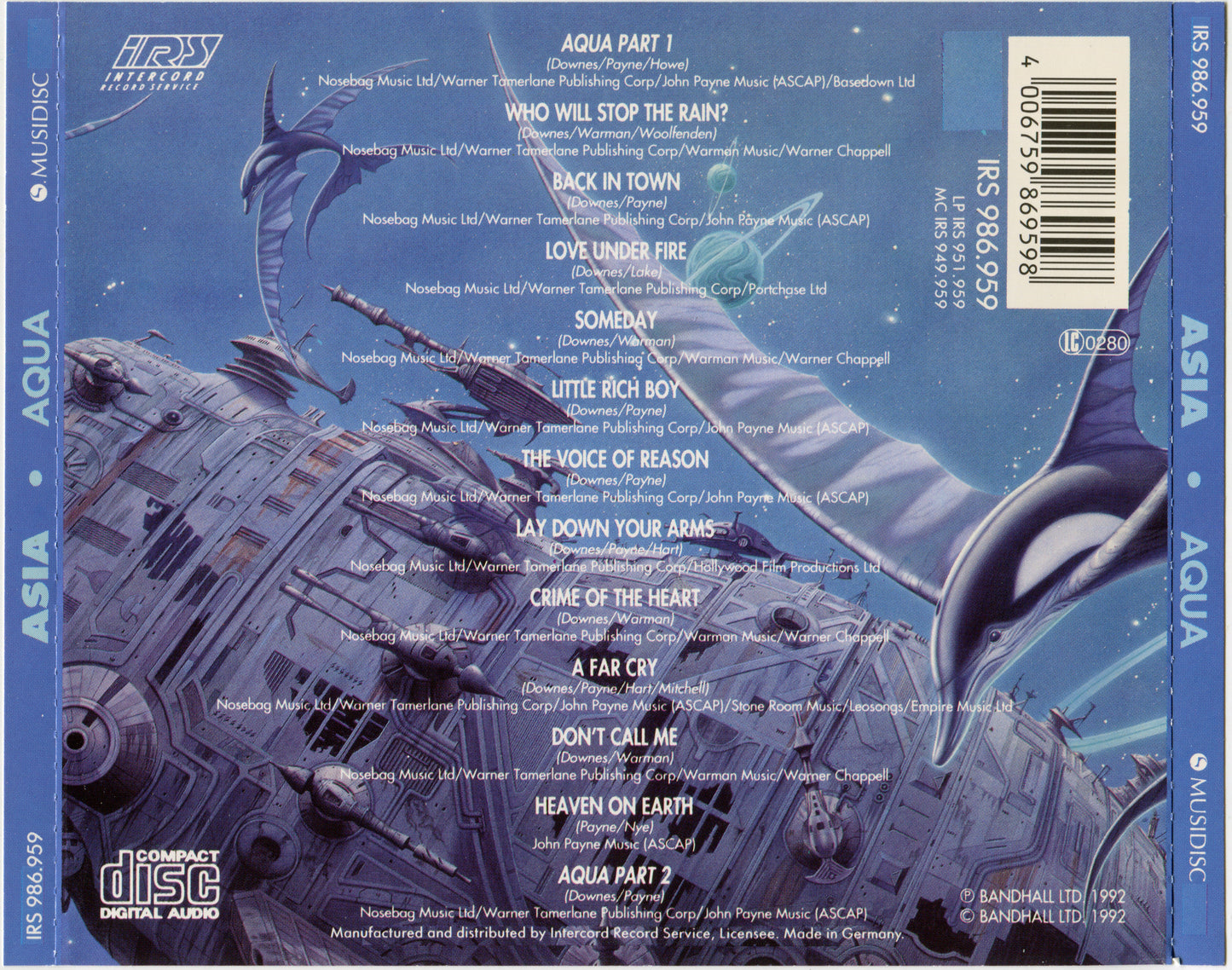 Aqua — Asia back cover
