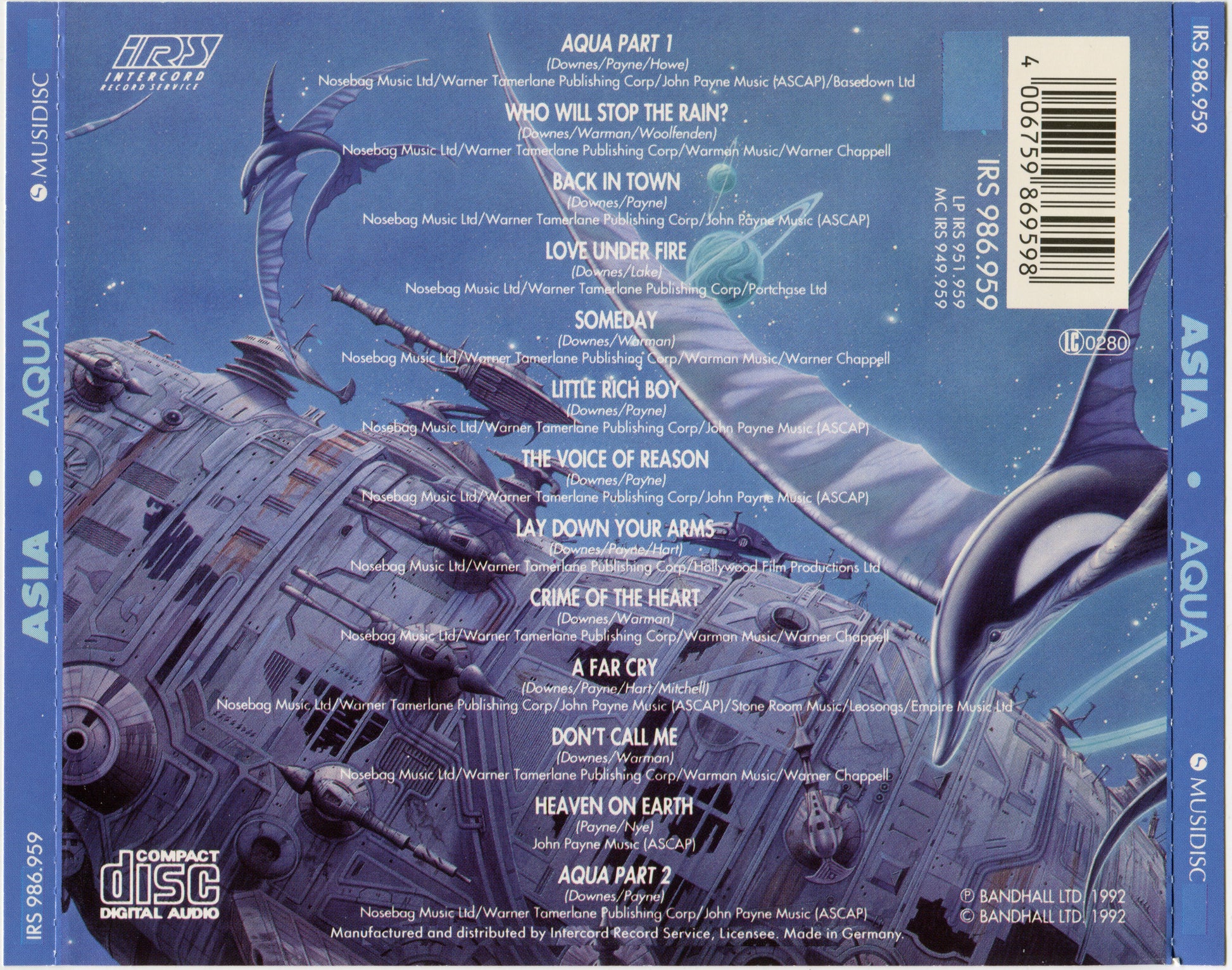 Aqua — Asia back cover